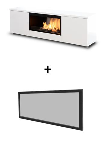 PURE FLAME TV BOX-Brûleur Automatisé MDF Blanc